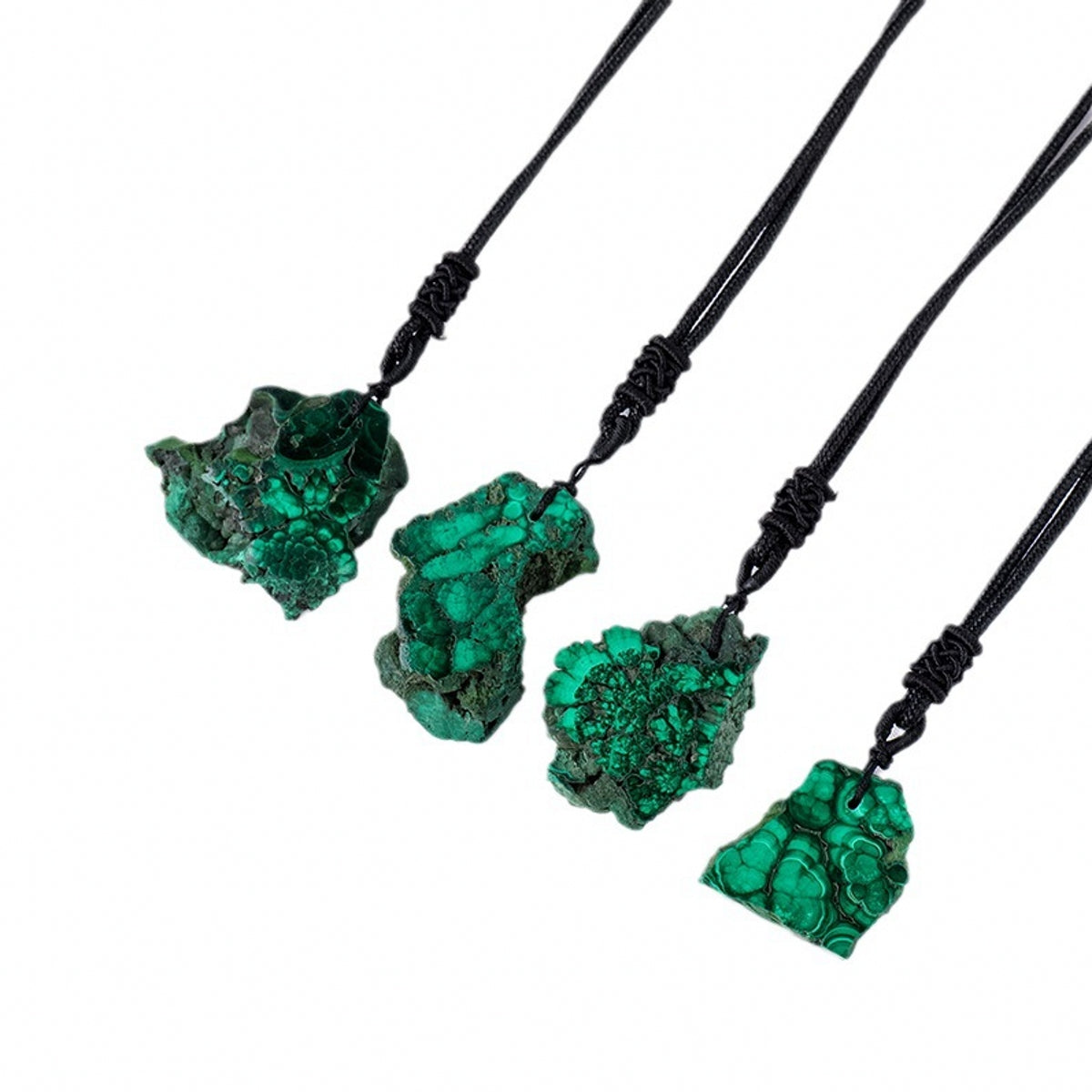 Malachite Rough Stone Irregular Slice Pendant