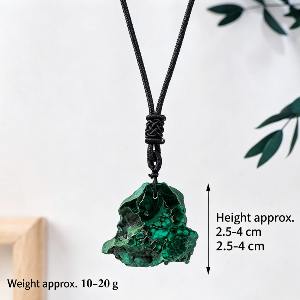 Malachite Rough Stone Irregular Slice Pendant