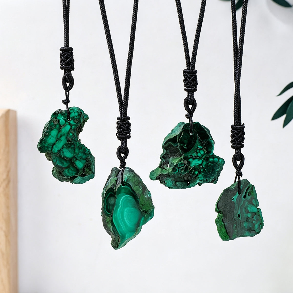 Malachite Rough Stone Irregular Slice Pendant