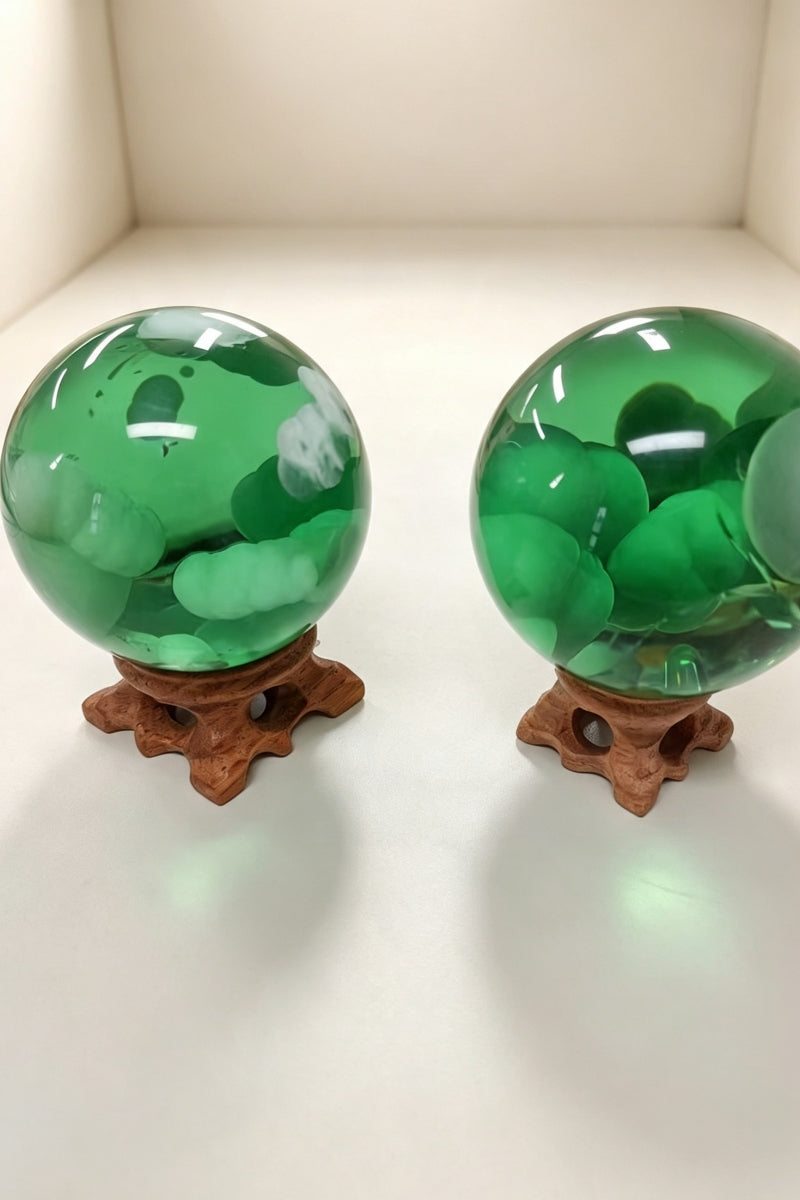 Man Made Larimar Spheres Crystal Balls 2.8"