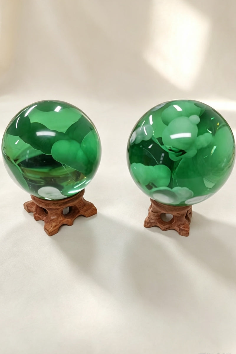 Man Made Larimar Spheres Crystal Balls 2.8"