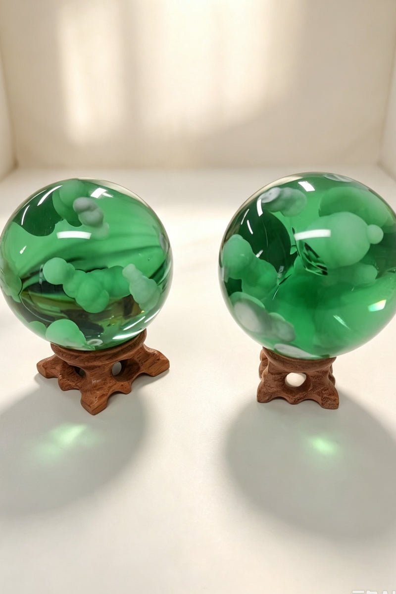 Man Made Larimar Spheres Crystal Balls 2.8"