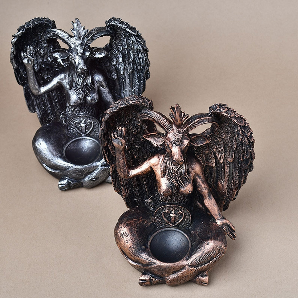 Meditating Goat Satan Resin Ornament Sphere Holders