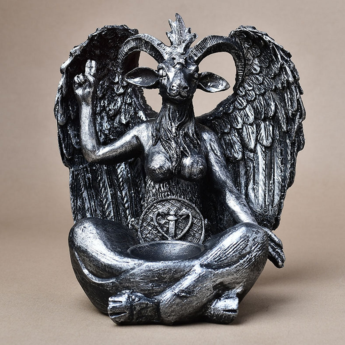 Meditating Goat Satan Resin Ornament Sphere Holders