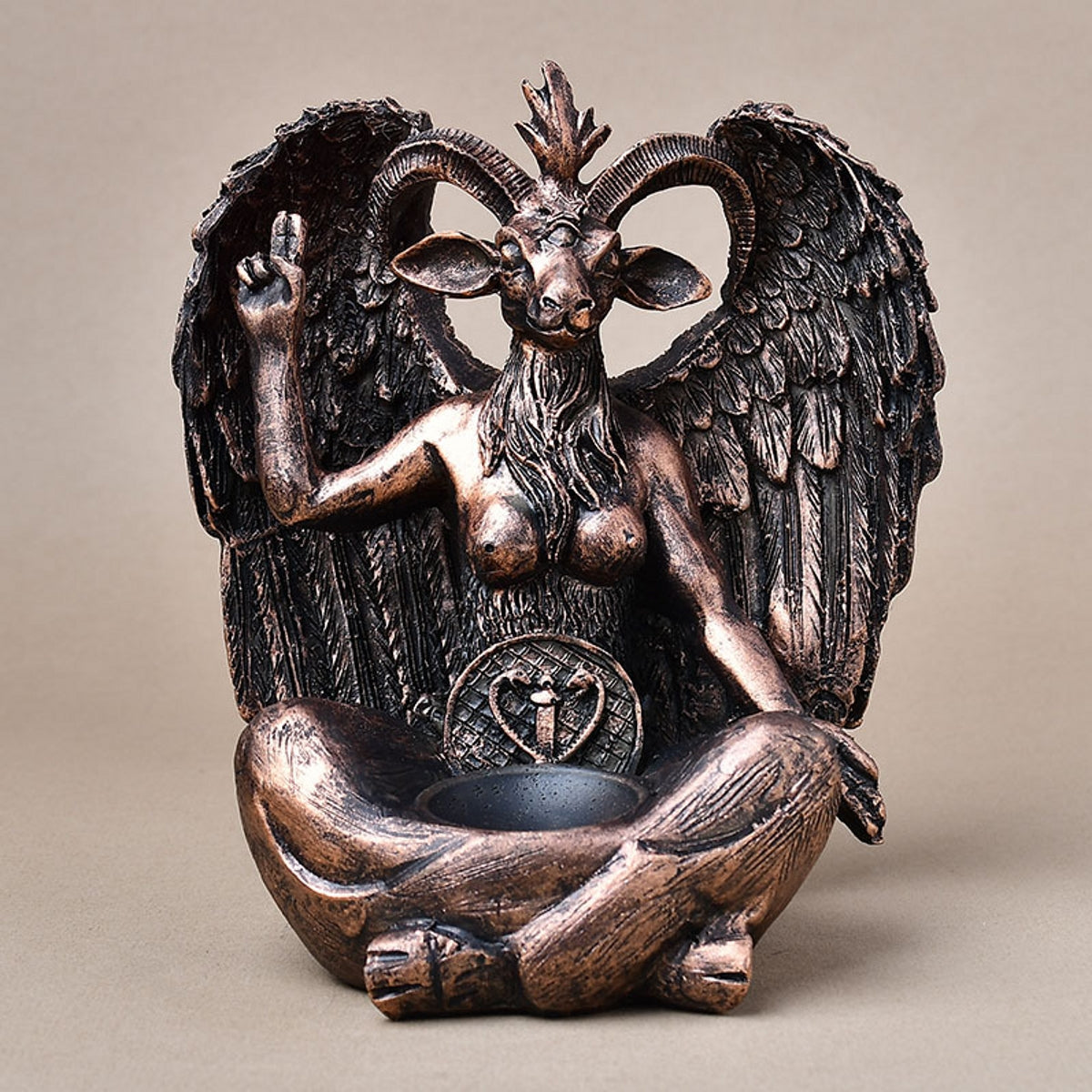 Meditating Goat Satan Resin Ornament Sphere Holders
