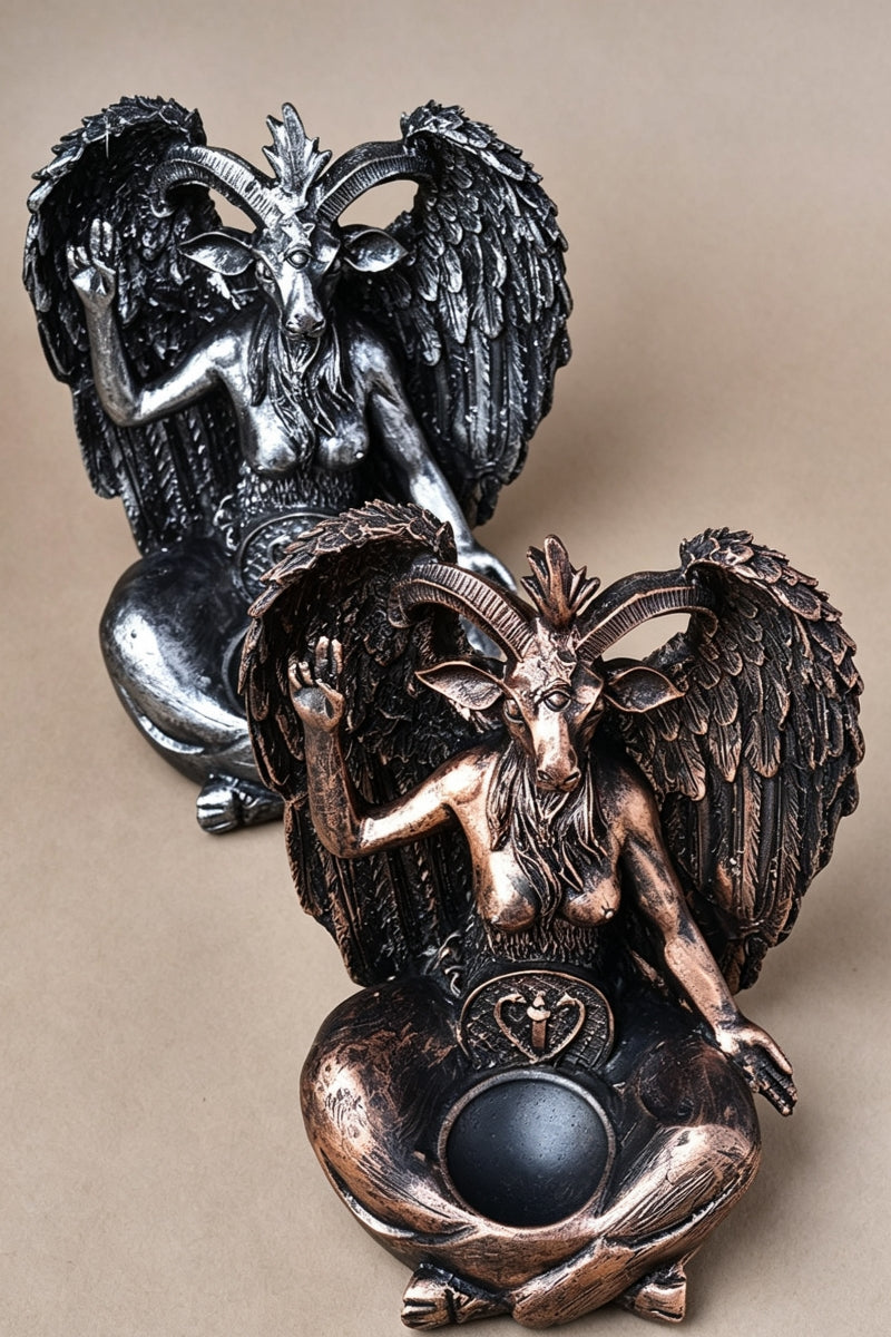 Meditating Goat Satan Resin Ornament Sphere Holders