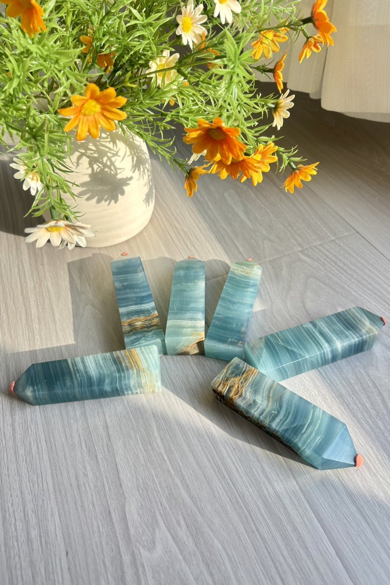 Medium Blue Onyx Towers Natural Crystal Points