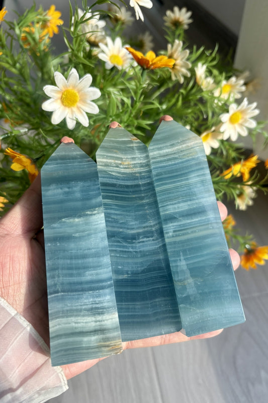 Medium Blue Onyx Towers Natural Crystal Points