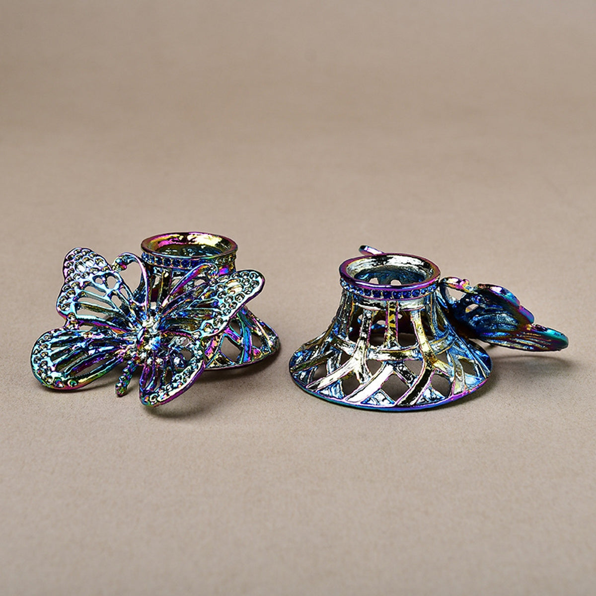 Metal Colorful Butterfly Ornament Stand Sphere Holders