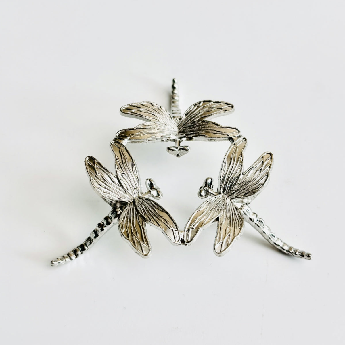 Metal Dragonfly Sphere Holders Silver Gold Rose Gold Ball Bases 2.85"