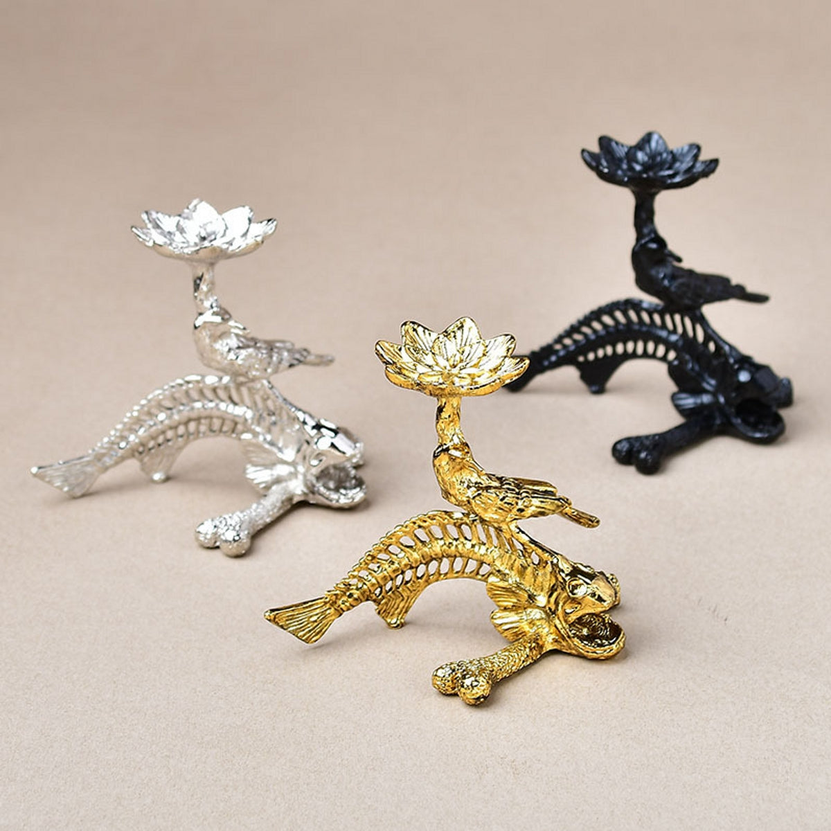 Metal Fishbone Crow Ornament Sphere Holders