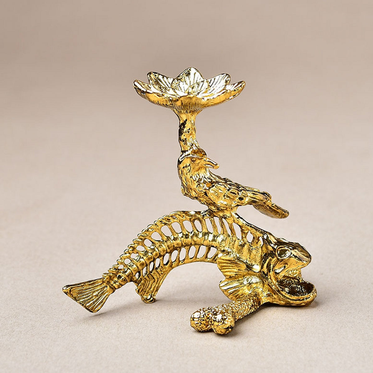 Metal Fishbone Crow Ornament Sphere Holders