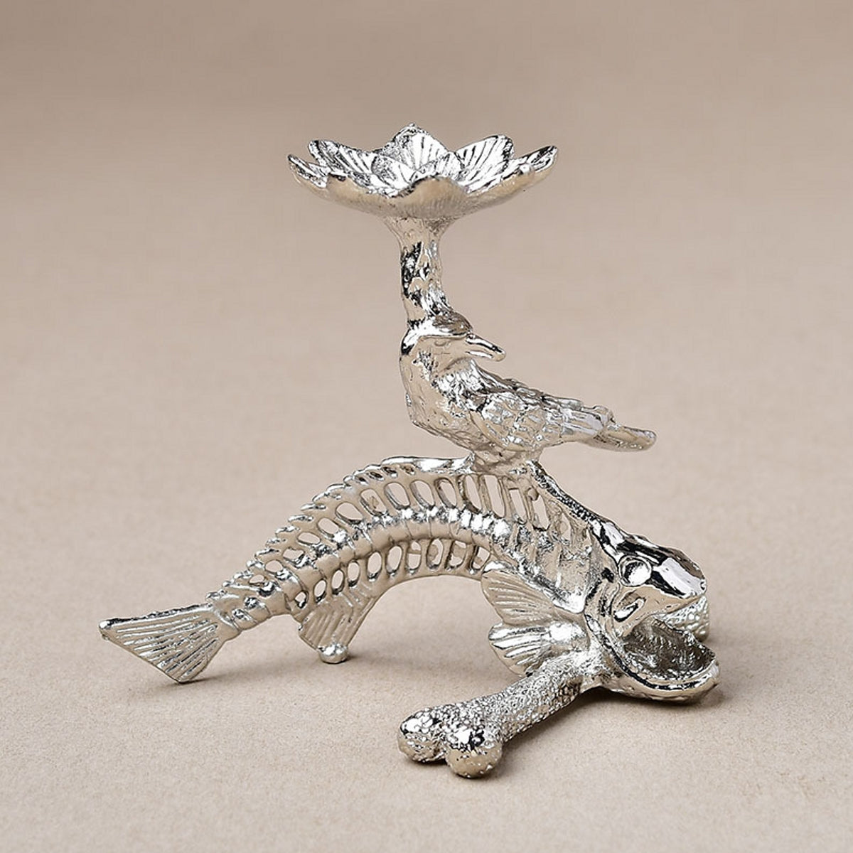 Metal Fishbone Crow Ornament Sphere Holders