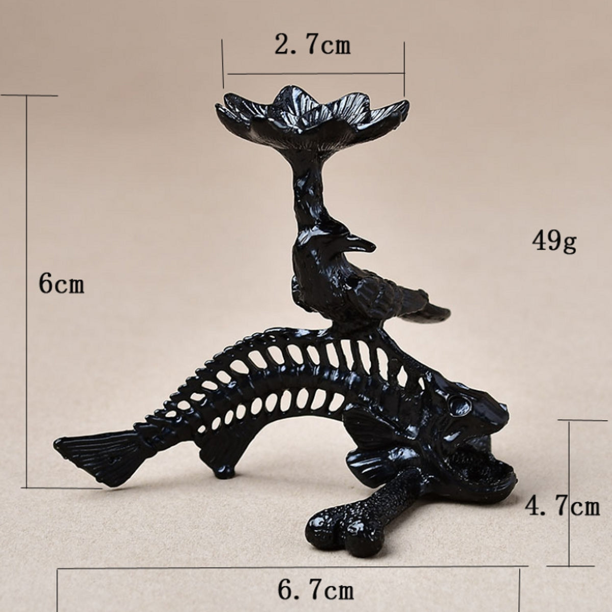 Metal Fishbone Crow Ornament Sphere Holders