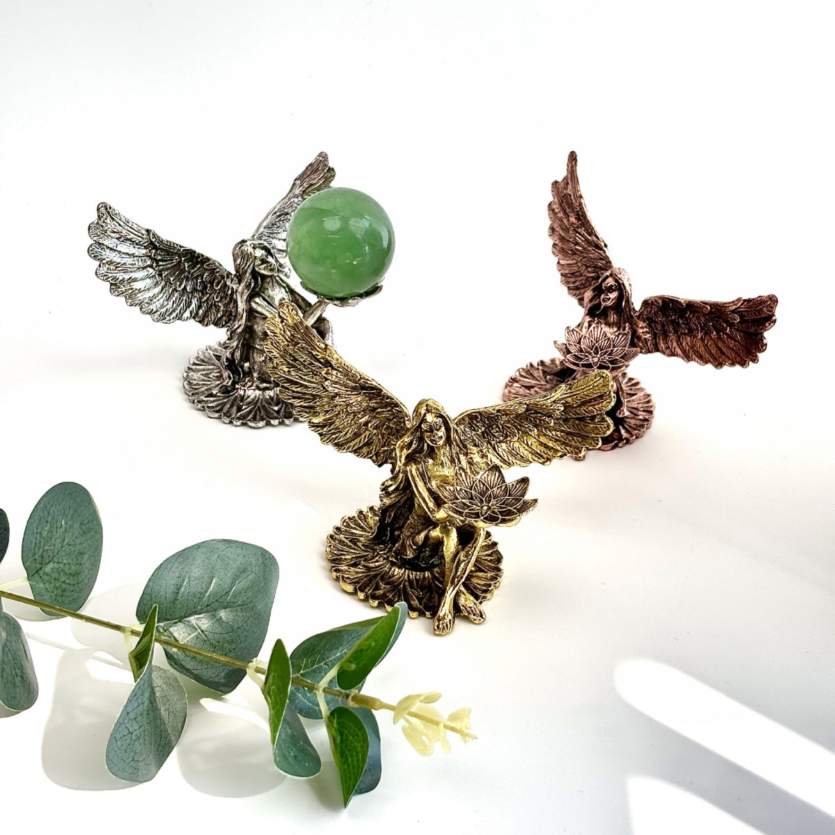 Metal Sitting Angel Vintage Sphere Holders