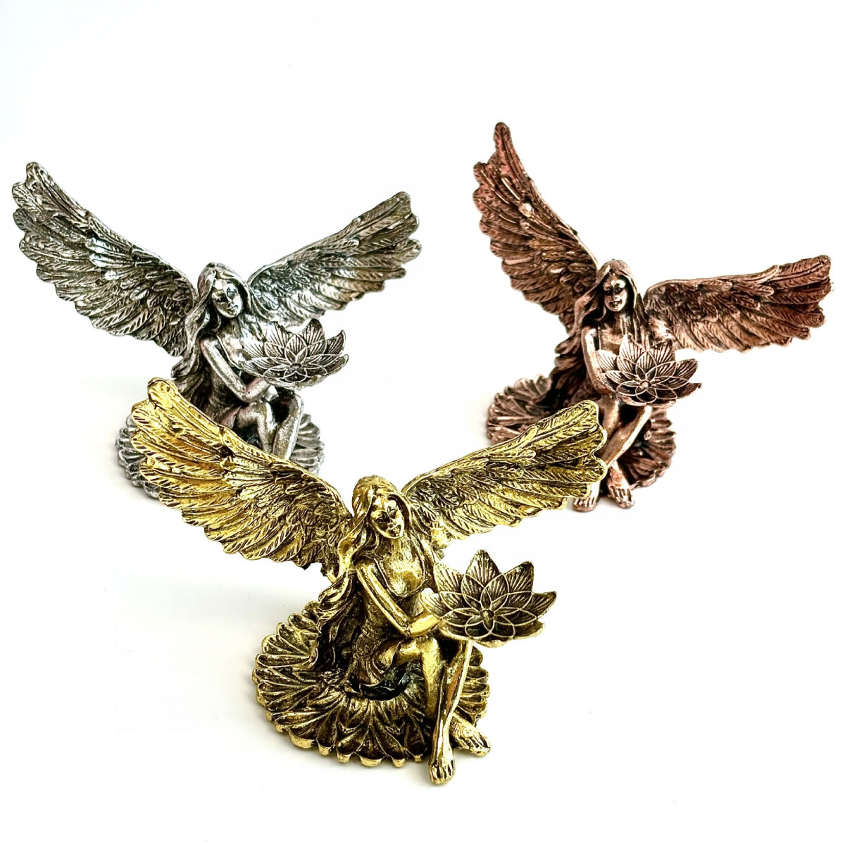 Metal Sitting Angel Vintage Sphere Holders