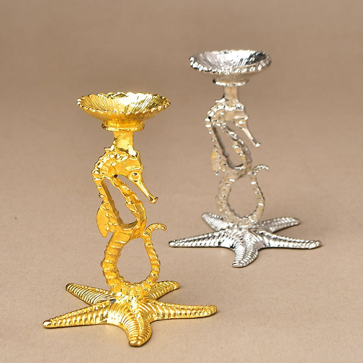 Metal Starfish and Seahorse Ornament Sphere Holders