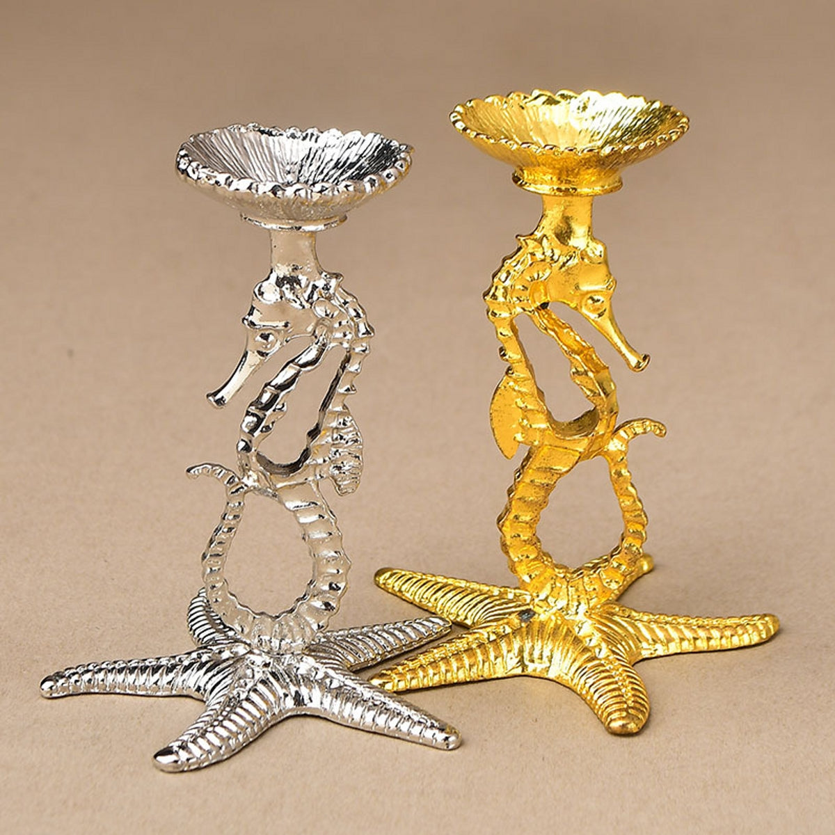 Metal Starfish and Seahorse Ornament Sphere Holders