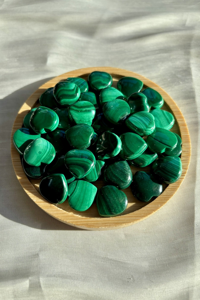 Mini Malachite Hearts Bundle 16MM 100g