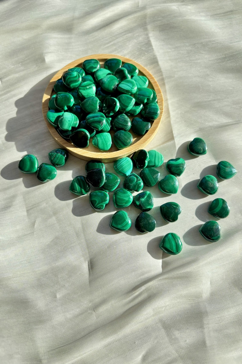 Mini Malachite Hearts Bundle 16MM 100g