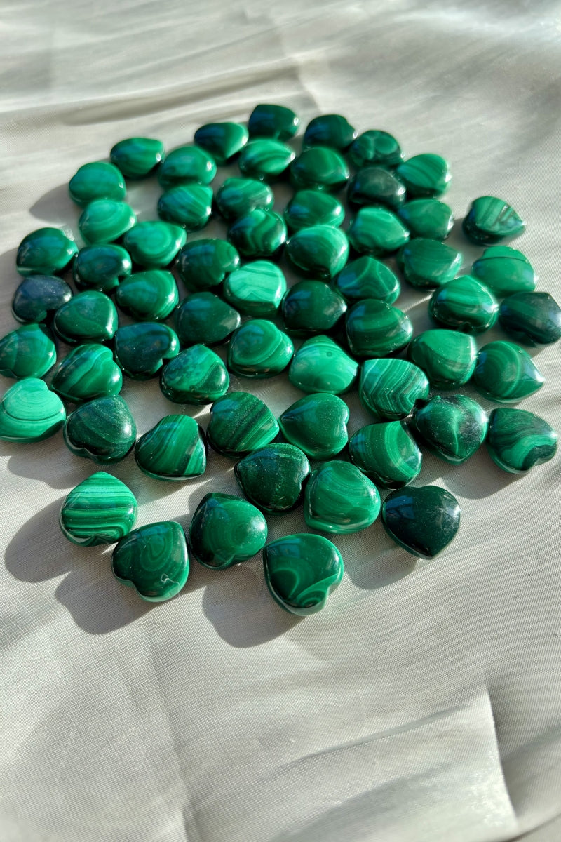 Mini Malachite Hearts Bundle 16MM 100g