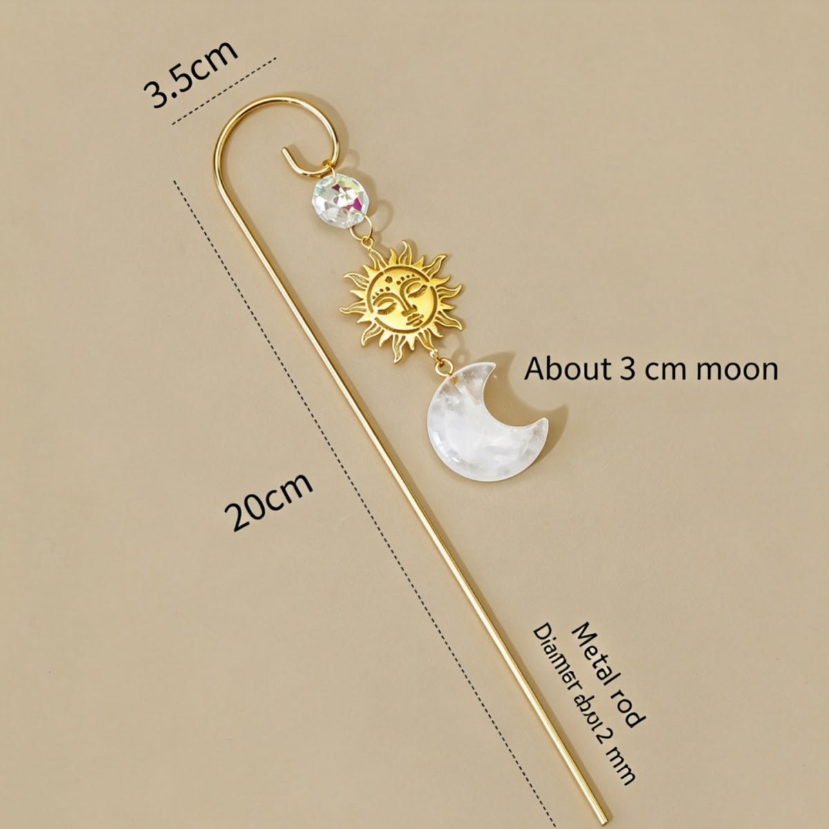 Moon Style Gold Rod Crystal Plant Pot Decoration