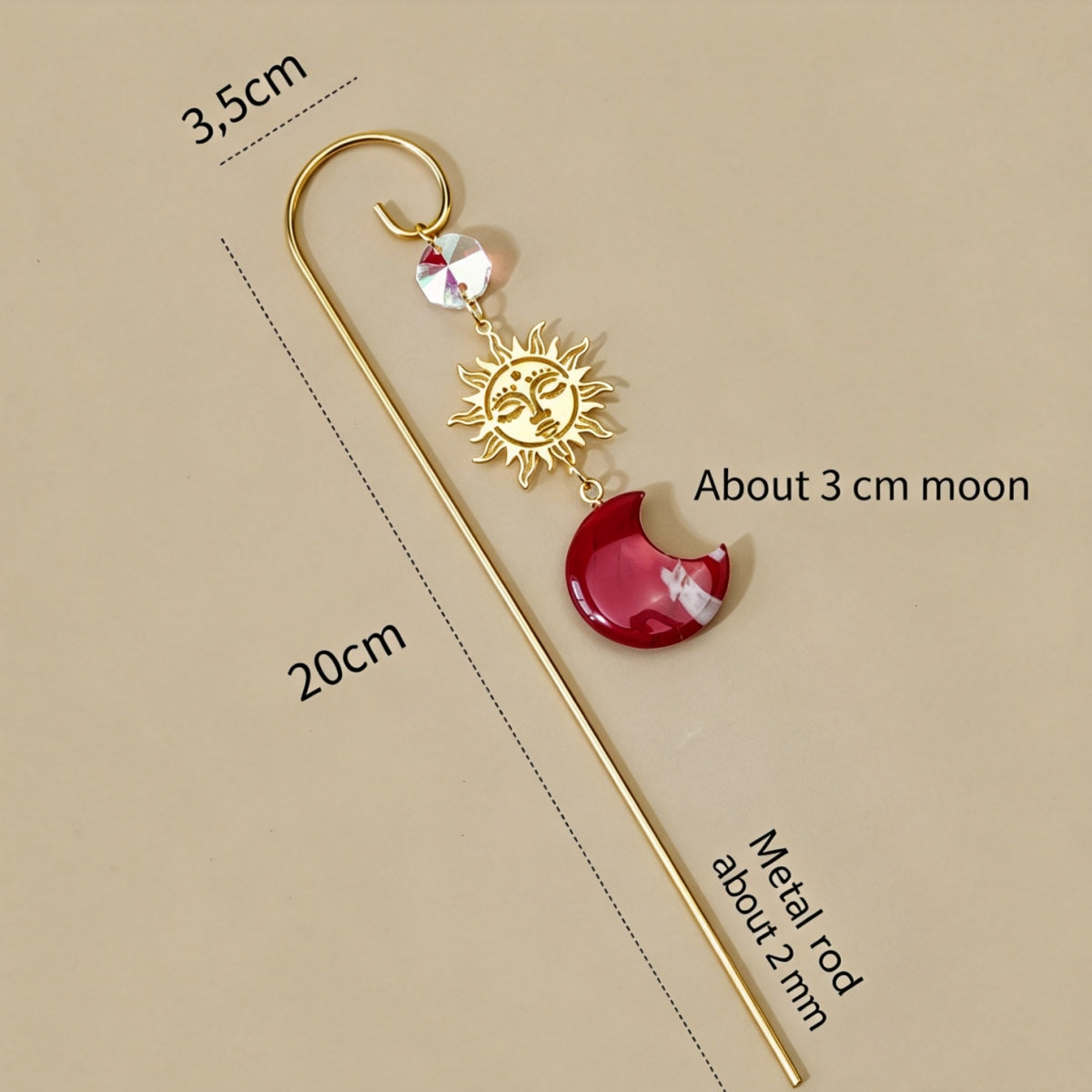 Moon Style Gold Rod Crystal Plant Pot Decoration