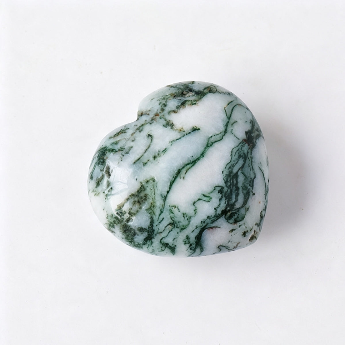Moss Agate Opalite Clear Quartz Palm Stone 100g