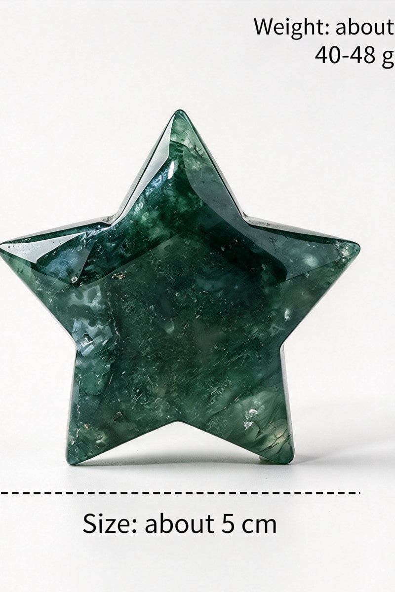 Moss Agate Star Crystal Carvings 1.97"