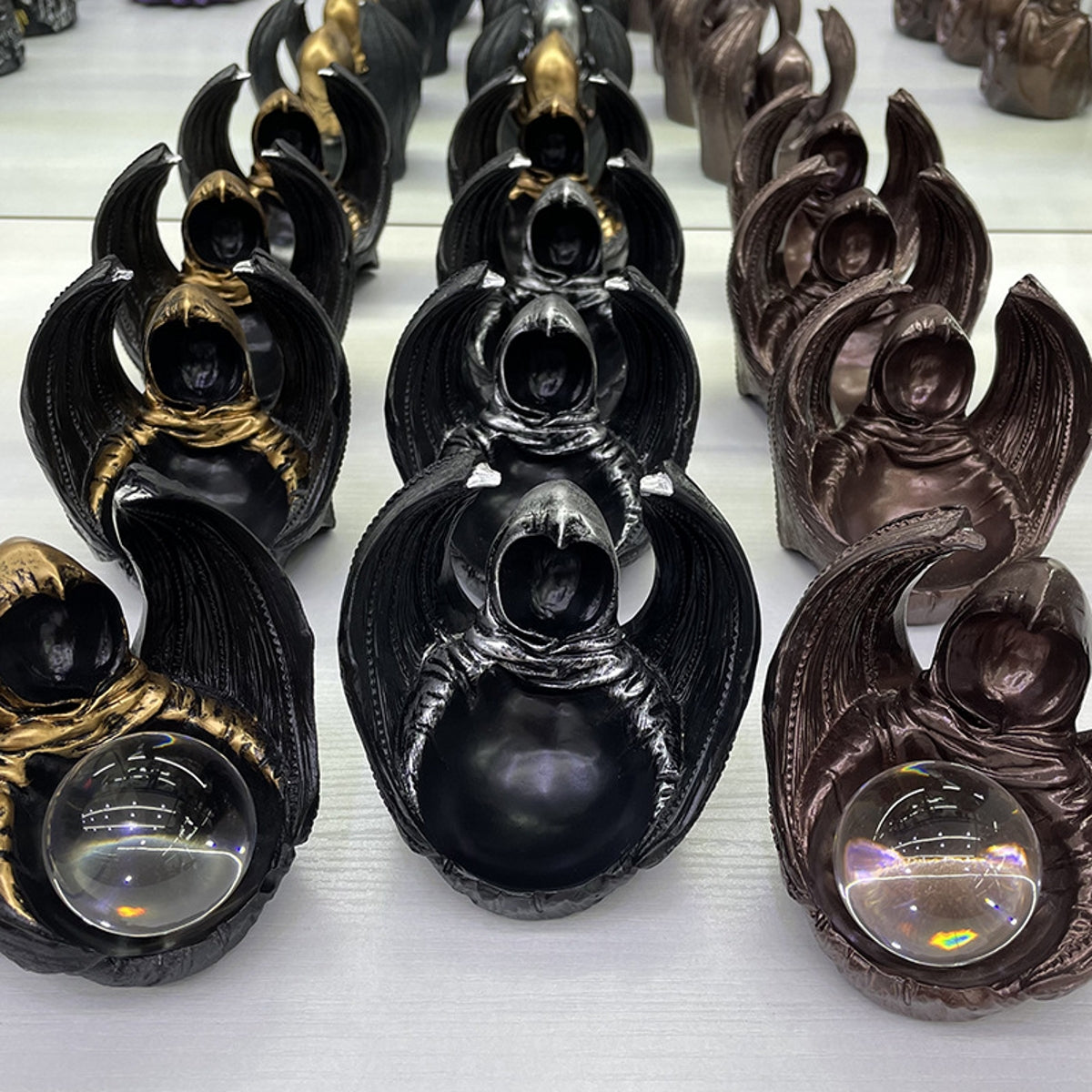 Mysterious Ninja Resin Bat Sphere Holders