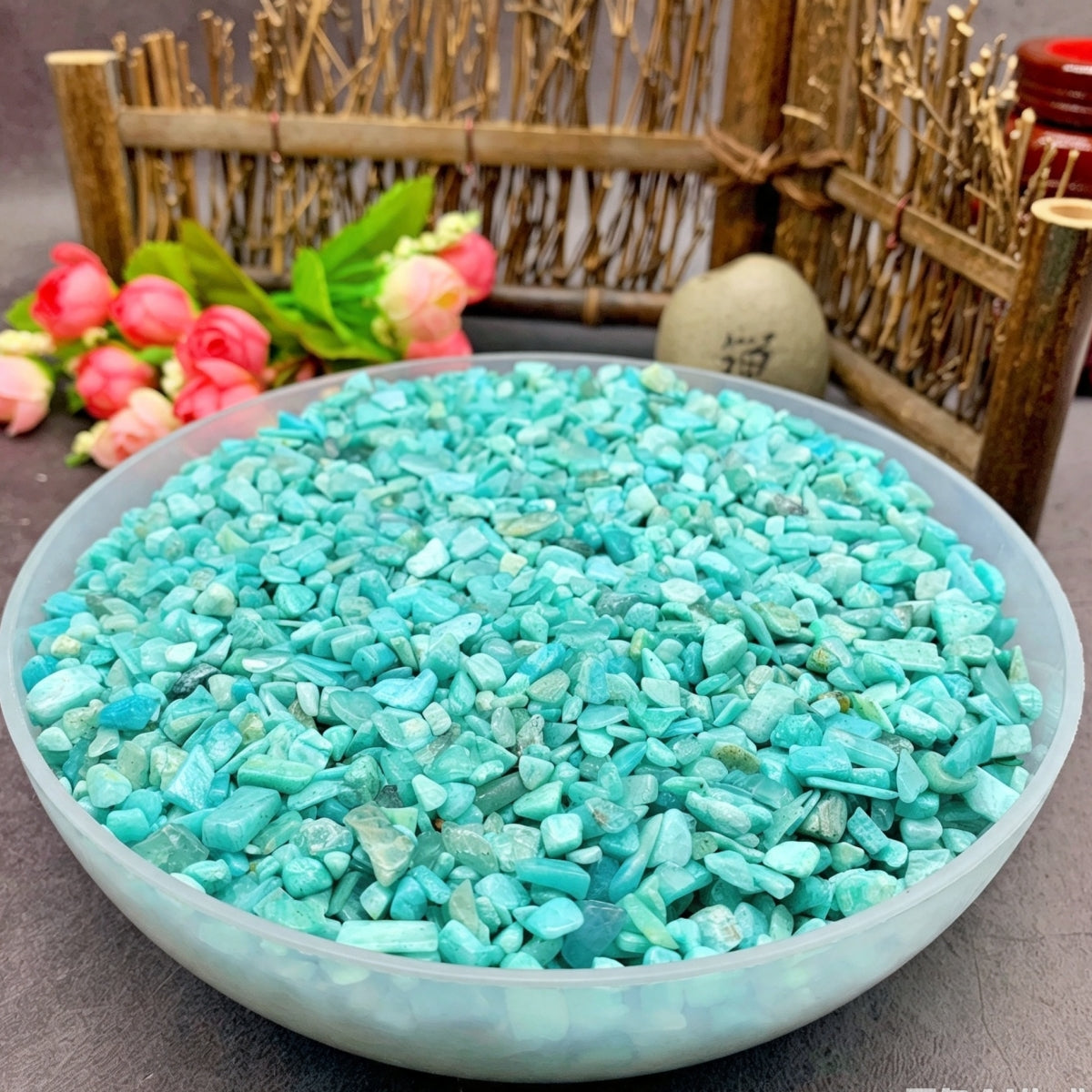 Natural Amazonite Chips Small Tumbles 100g