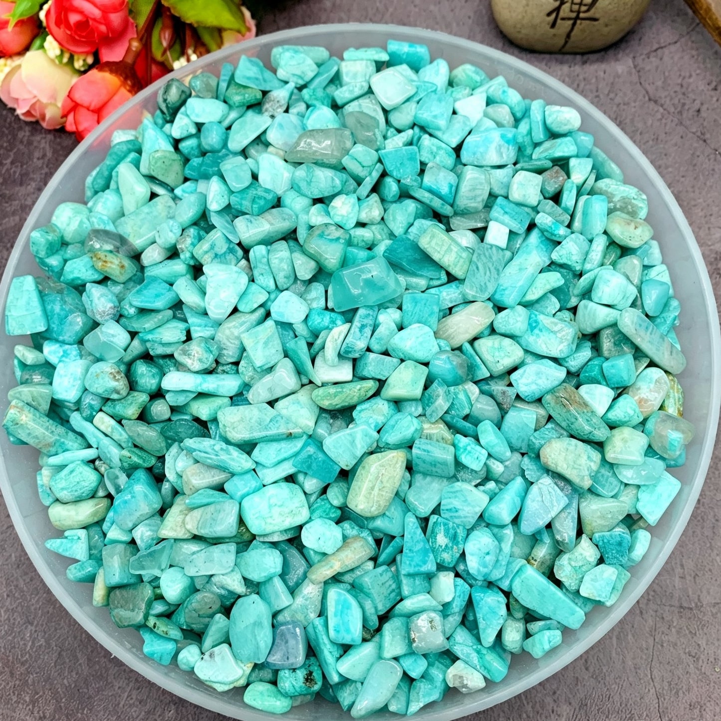 Natural Amazonite Chips Small Tumbles 100g