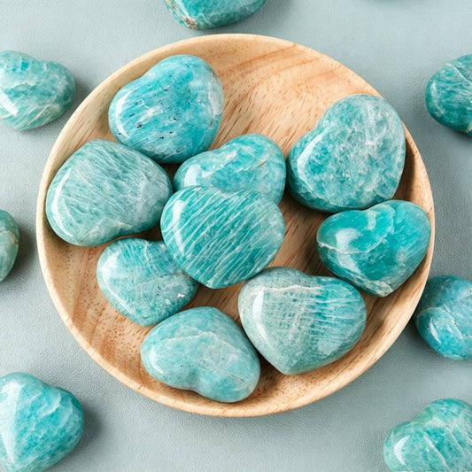 Natural Amazonite Hearts Palm Stone 100g