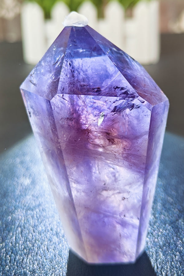 Natural Amethyst Crystal Points Healing Tower Hexagonal Wand