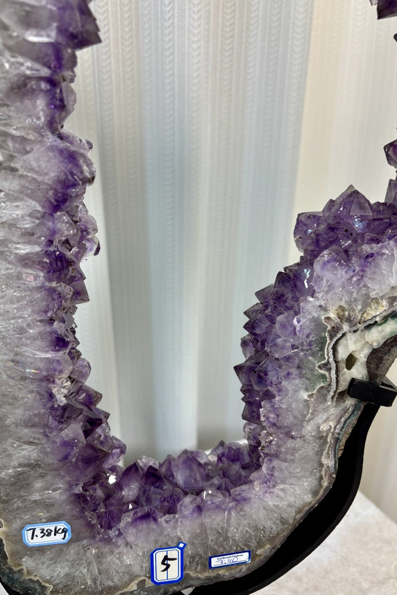 Natural Amethyst Portal with Titanium on a Stand 22.83" Tall