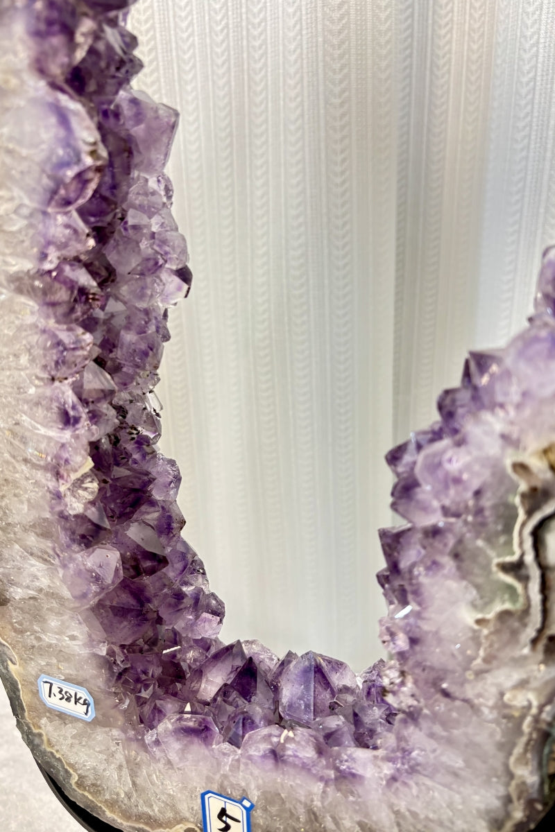 Natural Amethyst Portal with Titanium on a Stand 22.83" Tall