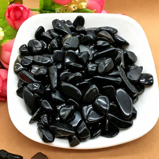 Natural Black Obsidian Chips Small Tumbles 500g