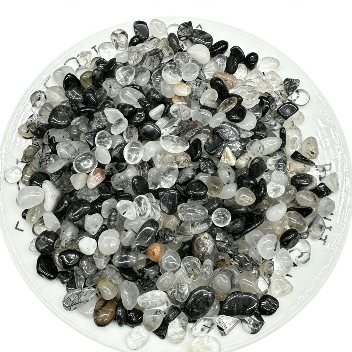 Natural Black Rutilated Chips Small Tumbles 100g