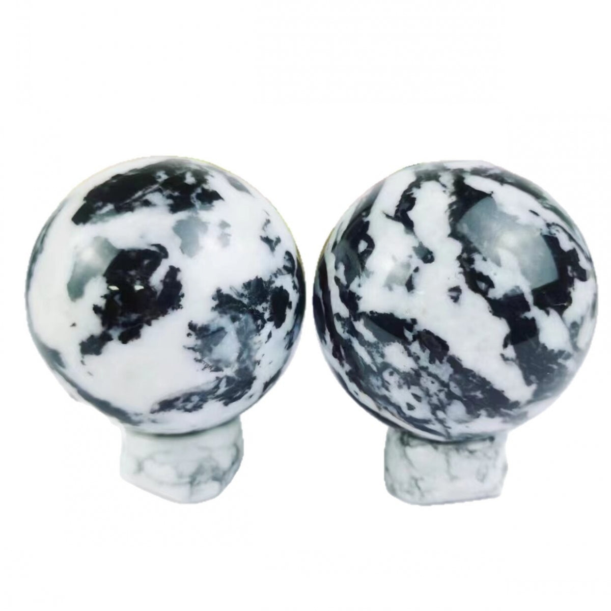 Natural Black Zebra Sphere Crystal Balls 500g