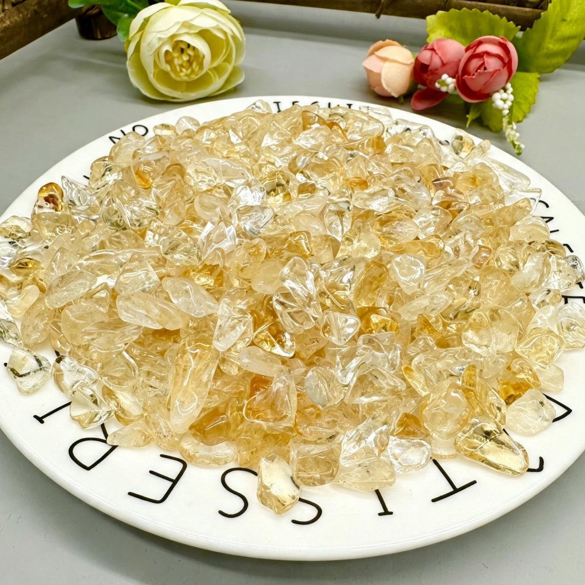 Natural Brazil Citrine Chips Small Tumbles 100g