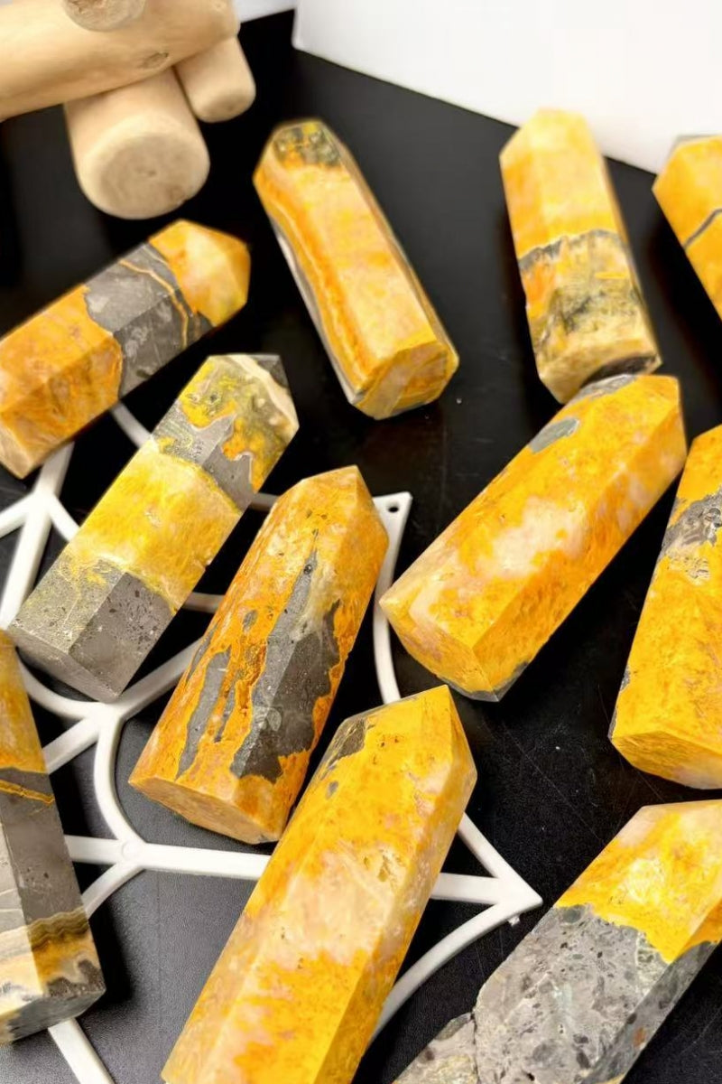 Natural Bumblebee Jasper Towers 2.36"Tall
