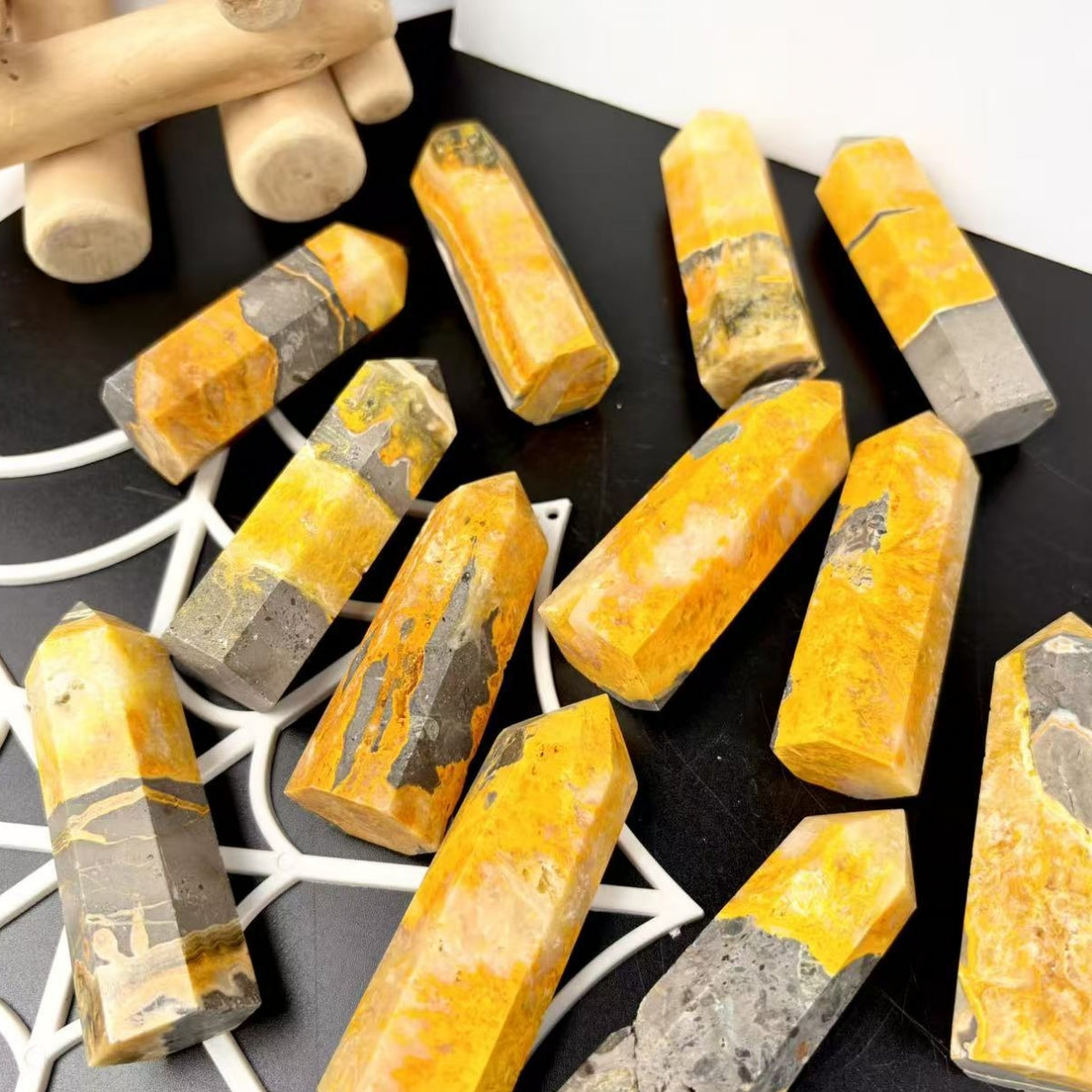 Natural Bumblebee Jasper Towers 2.36"Tall