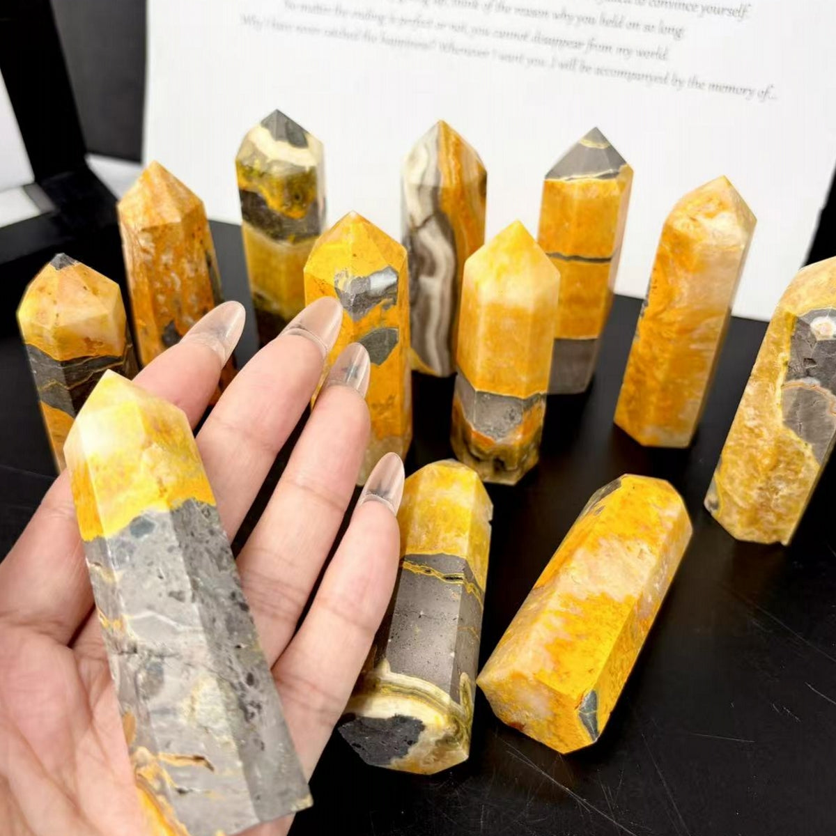 Natural Bumblebee Jasper Towers 2.36"Tall