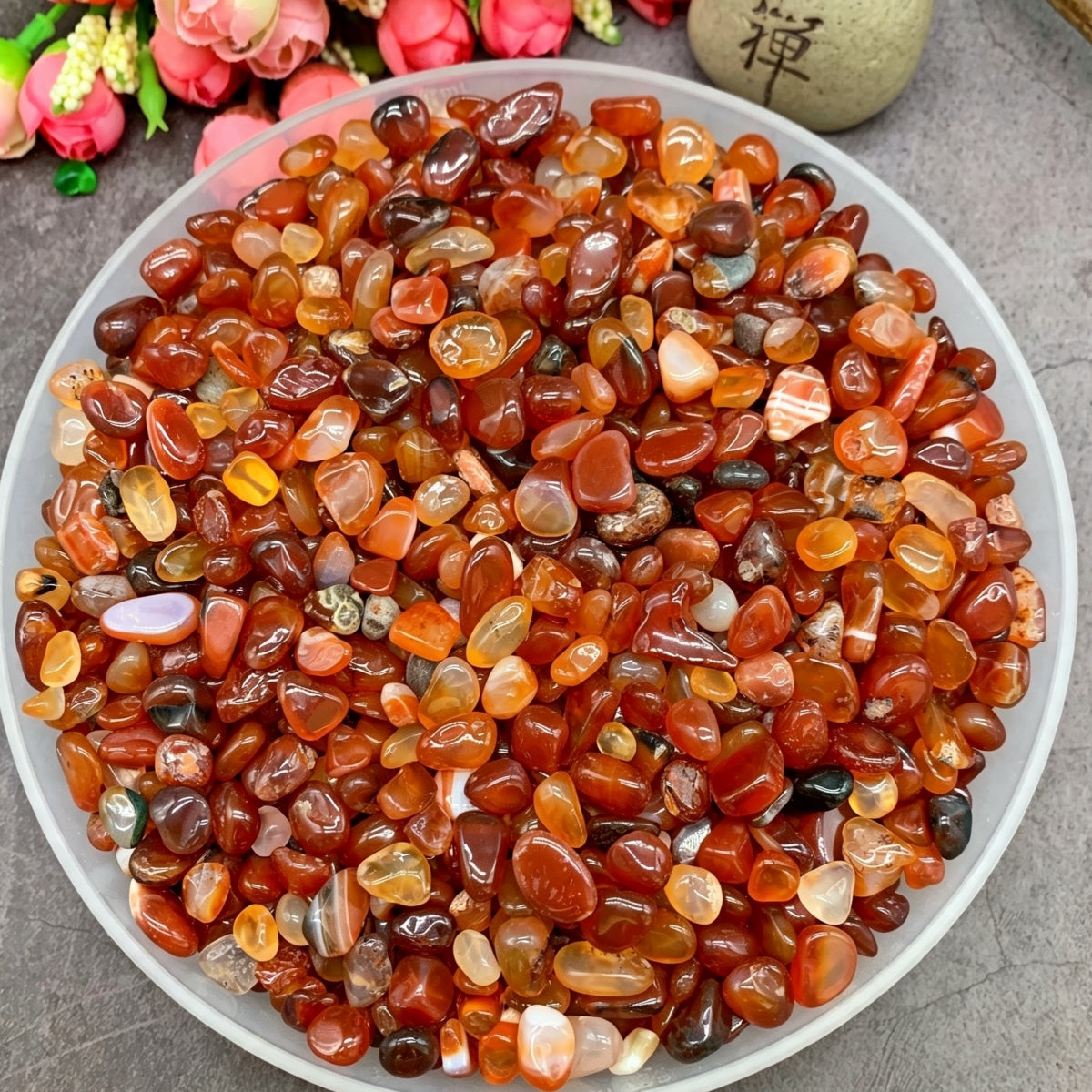 Natural Carnelian Chips Small Tumbles 500g
