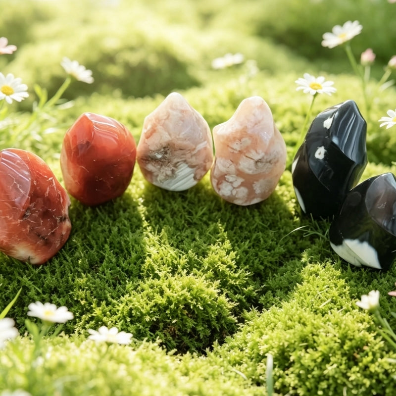 Natural Carnelian Orca Agate Flower agate Flam Tumbles 500g