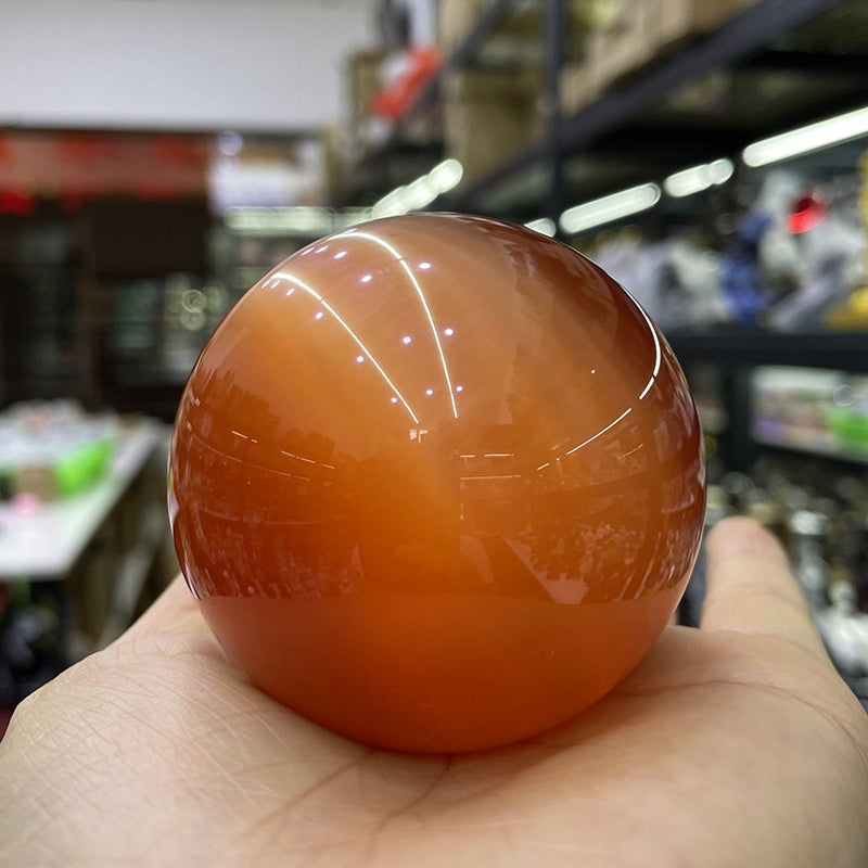 Natural Cat Eye Sphere Crystal Balls 2.36"