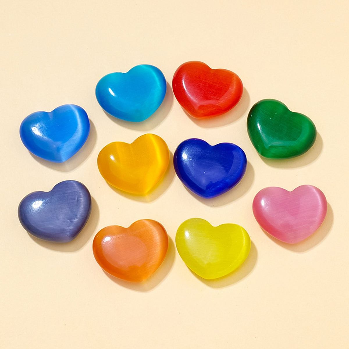 Cat's Eye Hearts Palm Stone 100g
