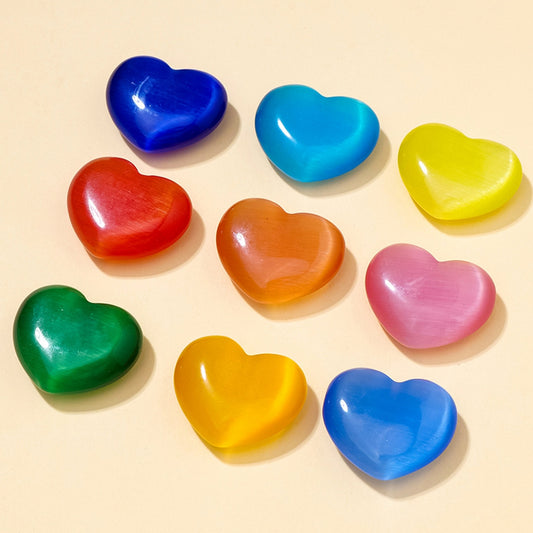 Natural Cat's Eye Hearts Palm Stone 100g