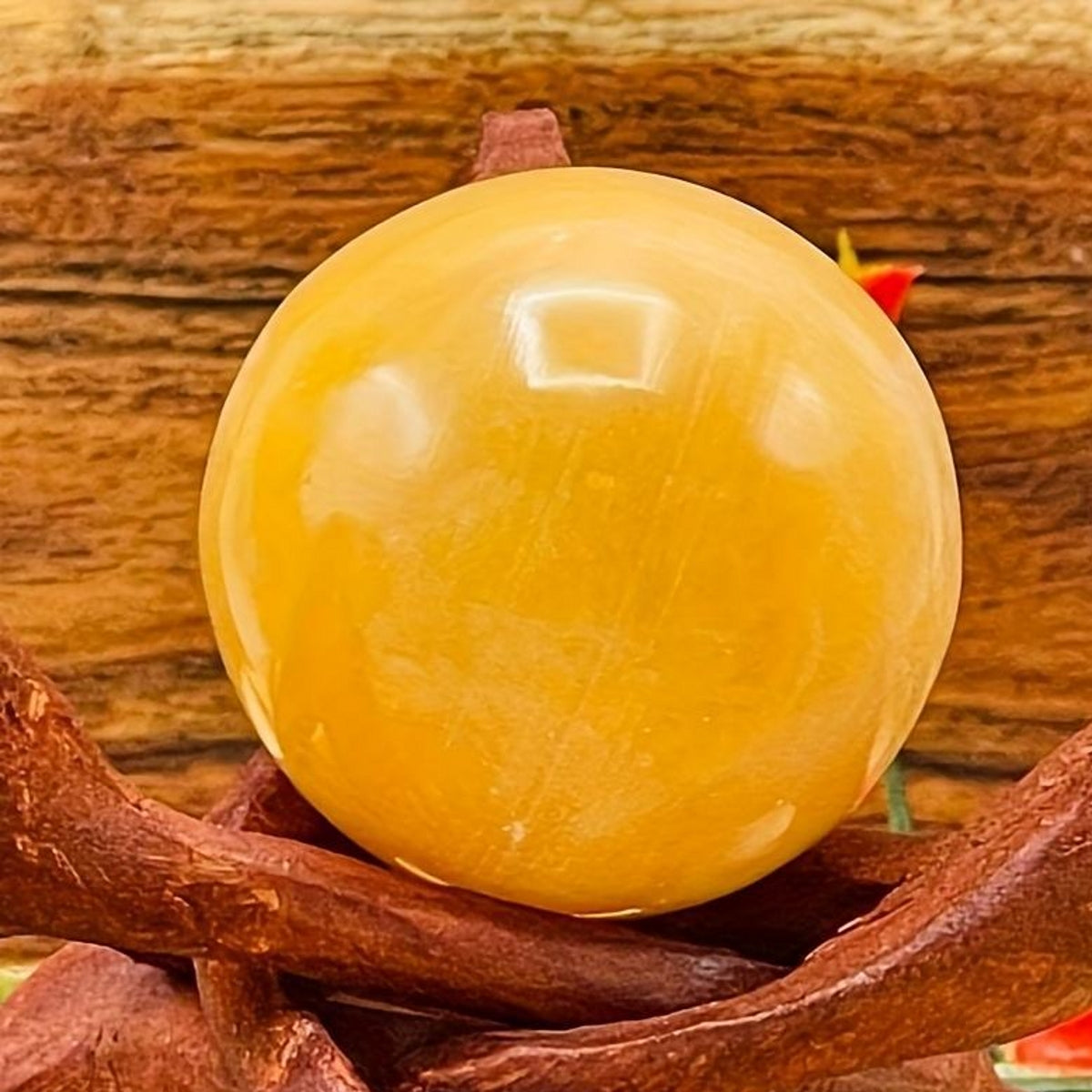 Natural Citrine Crystal Sphere with Free Holders