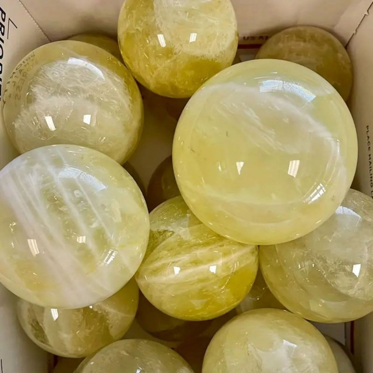 Natural Citrine Crystal Sphere with Free Holders
